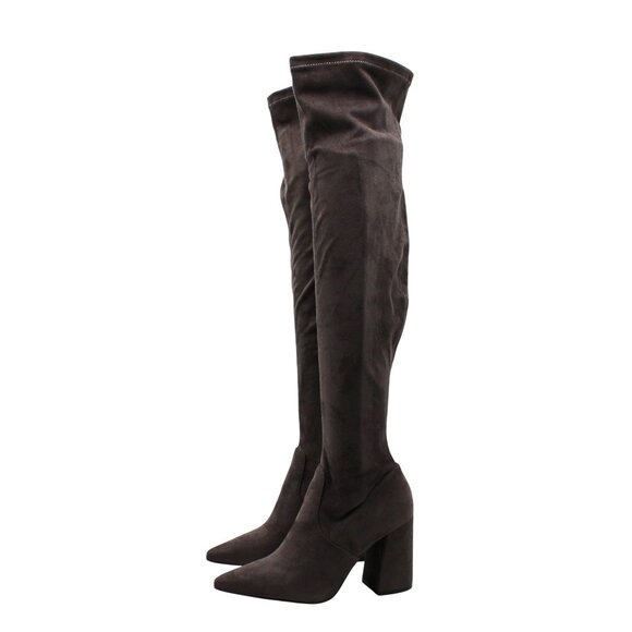Steve Madden Womens Jacoby Pointed Toe Block Heel Over-the-Knee Boots - Picture 5 of 7